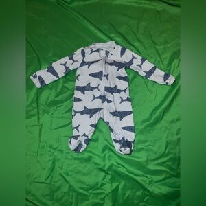 Carter's Blue Shark Print Footie size Newborn